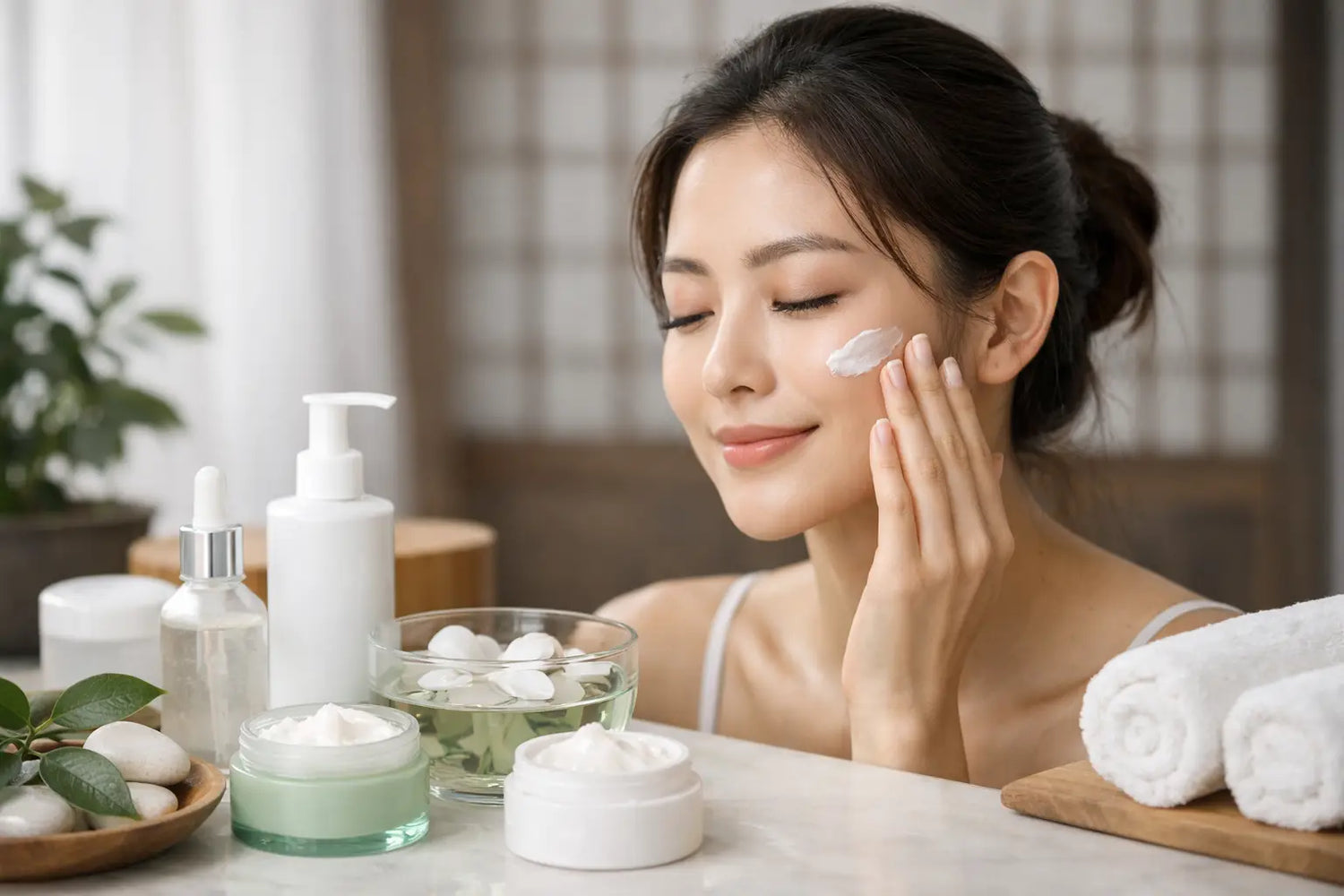 Koreanische Gesichtspflege bei trockener Haut