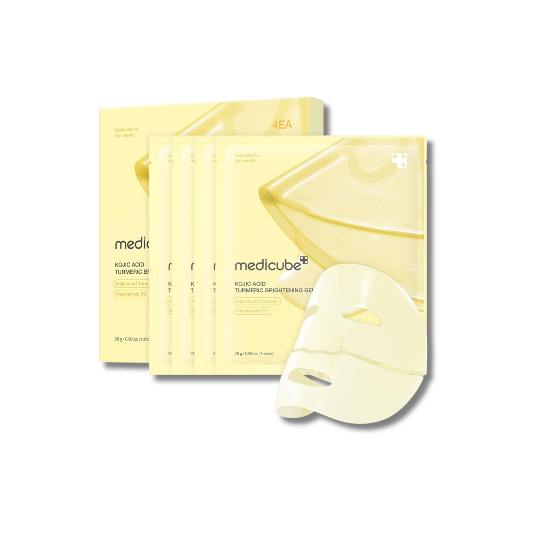 Medicube Kojic Acid Turmeric Brightening Gel Mask 4er Pack
